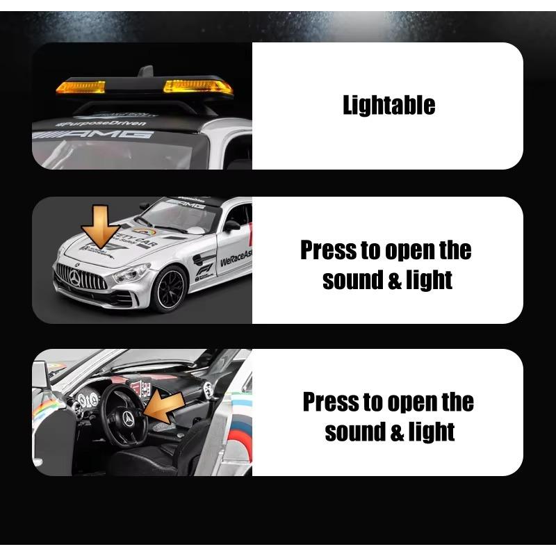 1/24 Vehicle Benz Safety Battery Amg Battery F1, Model Type, with Lights, Suitable As Racer Collectors