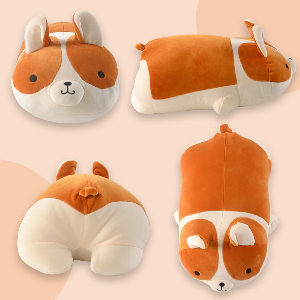 JEMA Gemma Körperkissen Tierkissen Tierkörperkissen Hund Plüschtier Niedlich Weich Flauschig Körperkissen Niedlicher Heilender Schlafbegleiter Geschenk Welsh Corgi