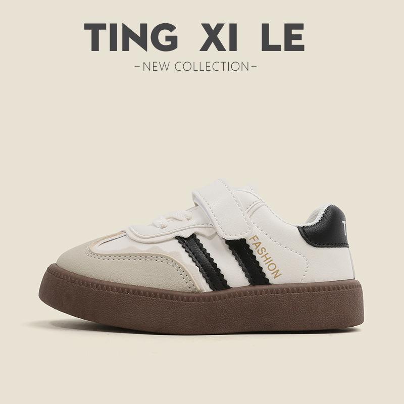 Children's moral training shoes 2025 spring and autumn boys' sports shoes casual board shoes girls' little white shoes soft-soled baby Forrest Gump s