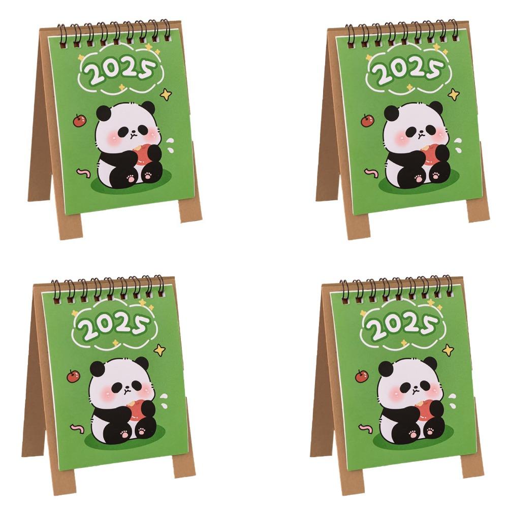 4Pcs/set Page Flipping Design 2025 Calendar Cute Desktop Calendar Ornament Mini Calendar  Students