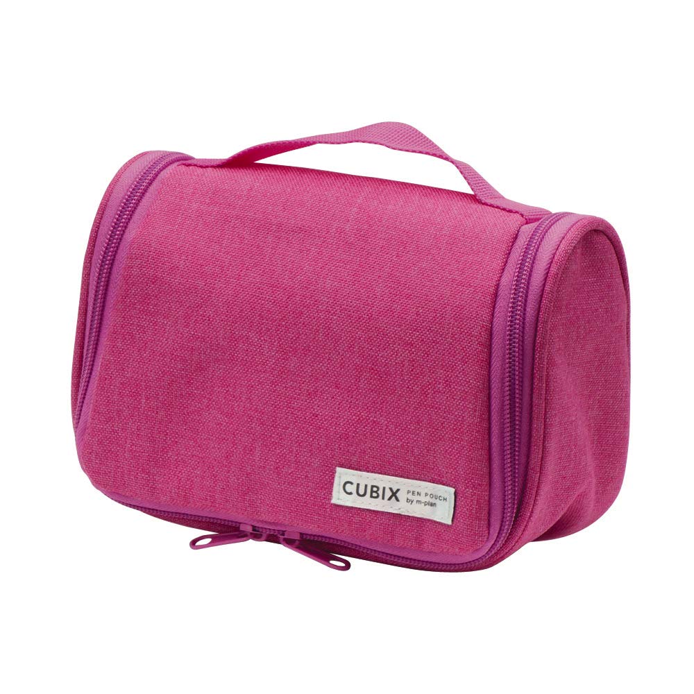 

Cubics Pencil Case with M-Plan Handle, Horizontal, Pink, 106196-06 розовый