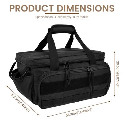 14Inch Multifunctional Tool Bag Thickened Large Capacity Waterproofed Wear-Resistant with Multi Pocket for Repairmen Electrician