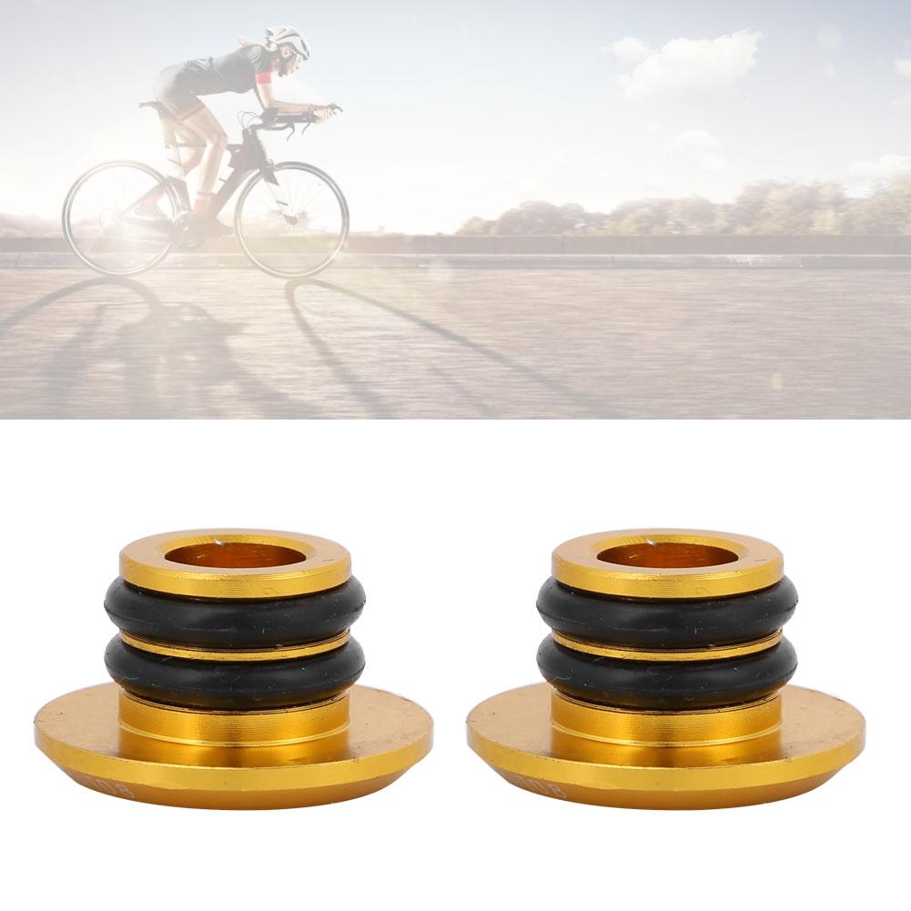 1 Pair Aluminum Alloy Road Bike   Handlebar Handle Grip Bar End Plug   Parts(gold)