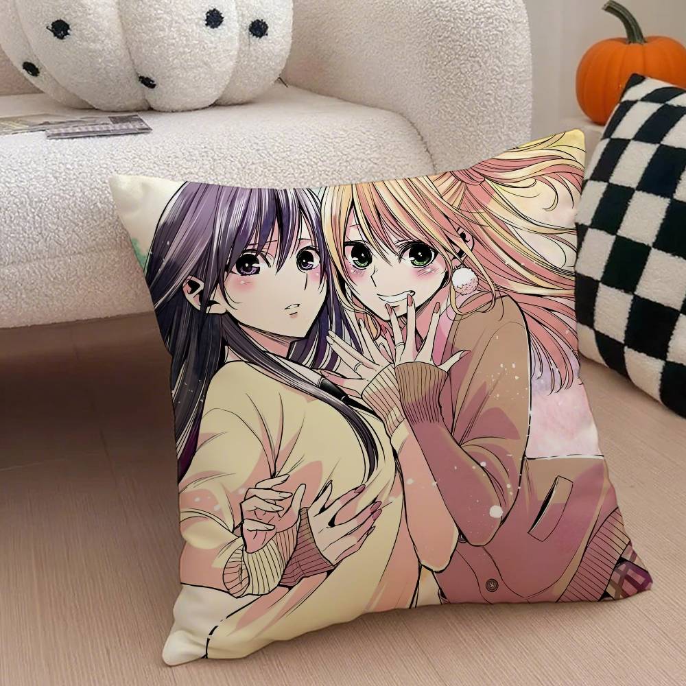 Gl Anime C-Citrus Hot Pillow Case Anti-Dustmite Pillowcase Invisible Zipper Silky Short Plush Sofa Cushion Cover