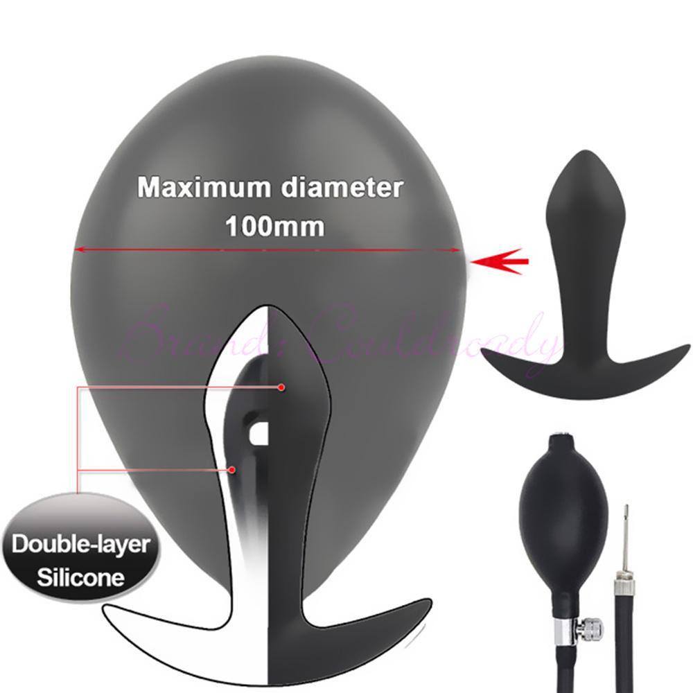 Go Out Inflatable Anal Plug Dilator Expandable Dildo Pump Silicone Huge Anus Butt Prostate Massager Ass Sex Toy For