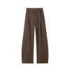Mens Drawstring Curved Sweatpants Loose Wide Leg Thickened Casual Long Trousers