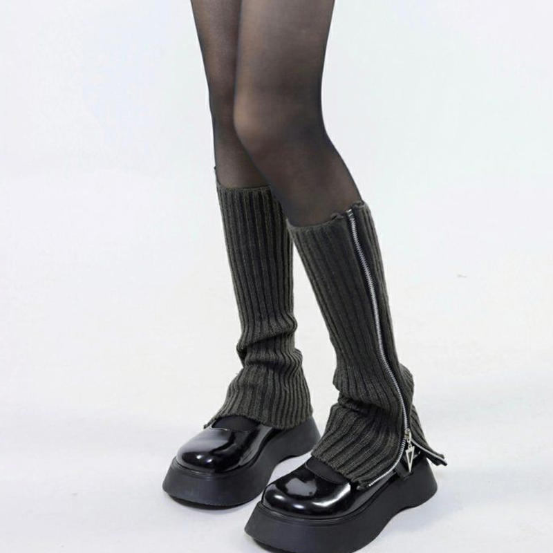 Women's Striped Leg Warmers Lolita Long Socks Knitted Leggings Japanese Sweets Winter Socks Kawaii Arm Ankle Warmers Y2k 1pair
