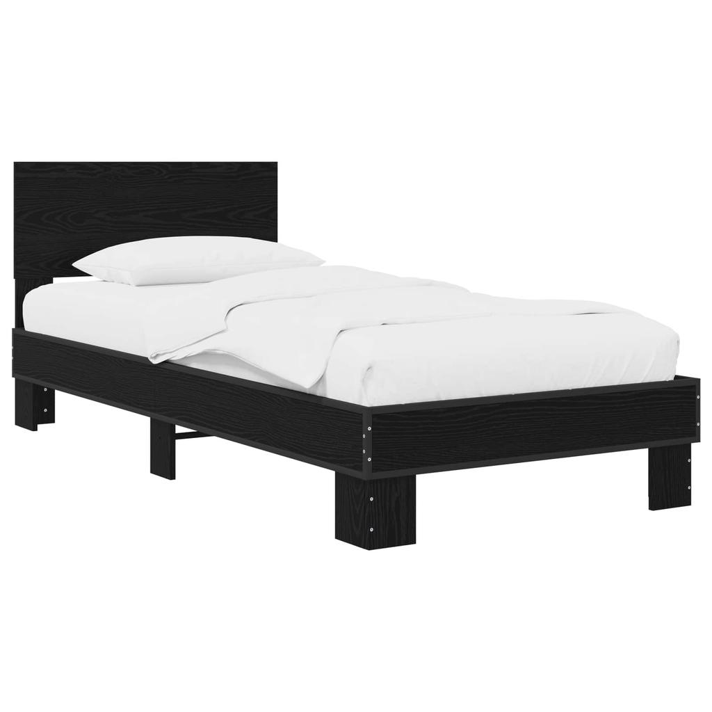 Bed Frame with Headboard Black Oak 80 x 200 cm