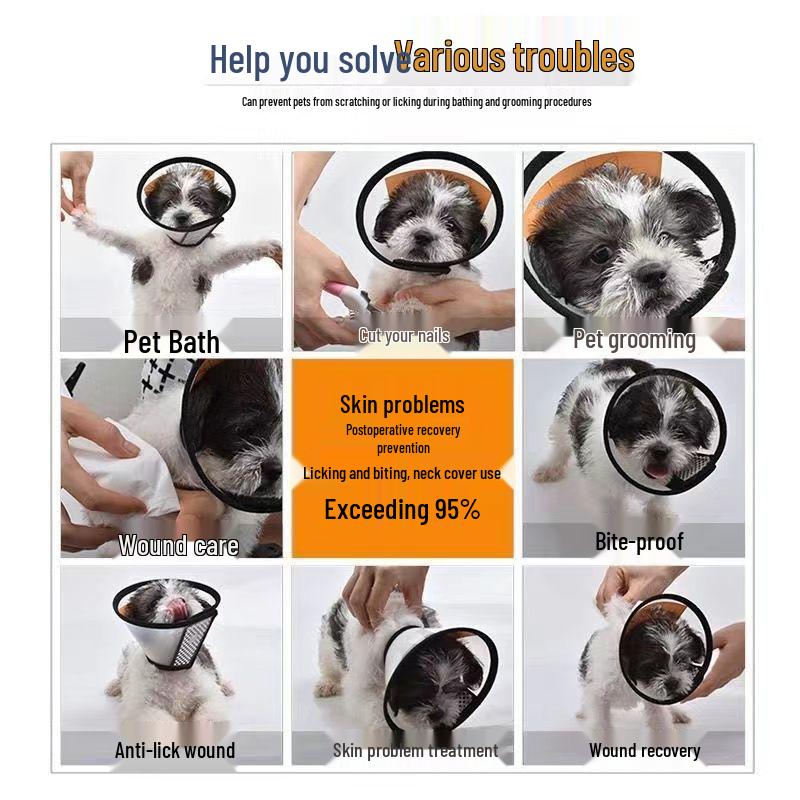Elizabethan Pet Collar: Anti-Scratch, Anti-Bite Cone for Dogs & Cats. Neutering Protection & Injury Recovery Headgear.