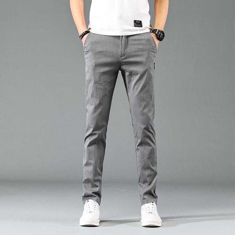 

Мужские повседневные мягкие легкие прямые брюки - эластичный пояс Slim Fit 29 (110 lbs) светло-серый