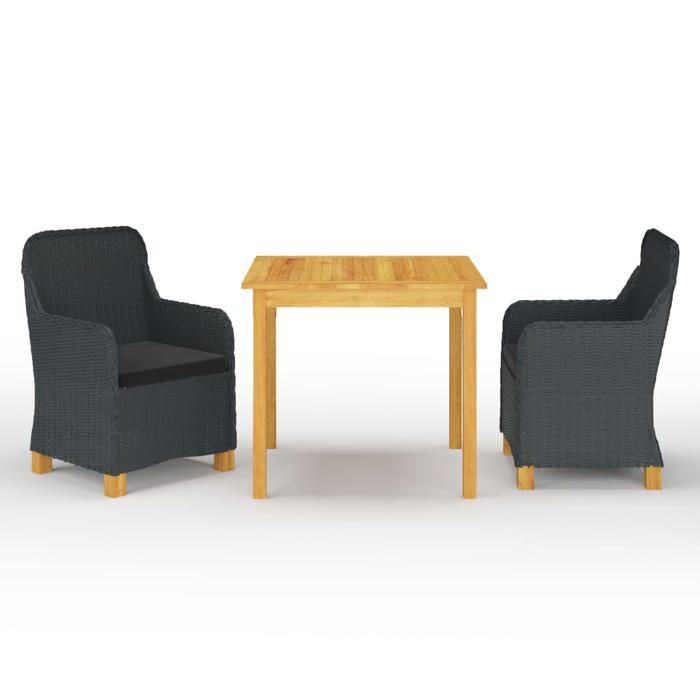 VidaXL 3-Piece Garden Dining Set Table and Chairs Patio Dining Set Garden Lounge Furniture for Dining 3067753