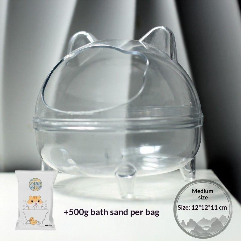 Transparent Hamster Sand Bathtub Large Anti Splash Space Cute Cat Ear Design For Small Hamsters Daily Sand Bathing