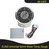 Waterproof Universal Newest 12V 24V  Marine 52mm Water Temp Gauge 40-120℃ Signal with Red/Yellow Backlight for Car Motorcycle