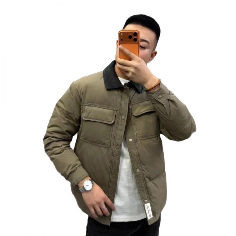Mens Casual Cotton Jacket Slim Fit Solid Color Winter Outerwear Warm Daily Wear