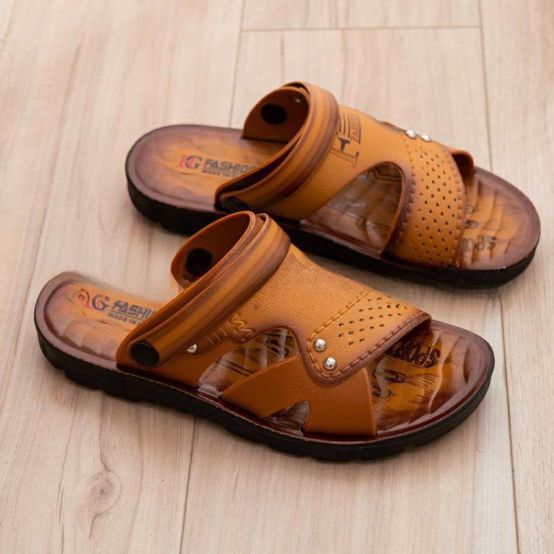 Sandali Estivi Nuovi in Pelle Sandali da Spiaggia a Punta Aperta Antiscivolo Traspiranti Scarpe a Doppio Uso Sandali Comodi Casual