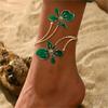 Elegant Temperament Adjustable Floral Anklet for Women Fashion Summer Vocation Pattern Foot Chain  Parties