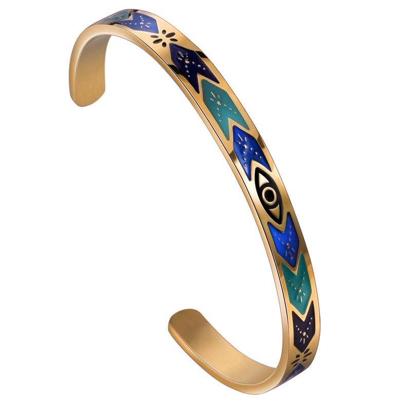 Colorful Patterned Titanium Steel Women s Bracelet