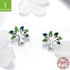 Tree Of Life 925 Earrings, Temperament Versatile Women'S Earrings, Small Fresh Stud Earrings Sce409