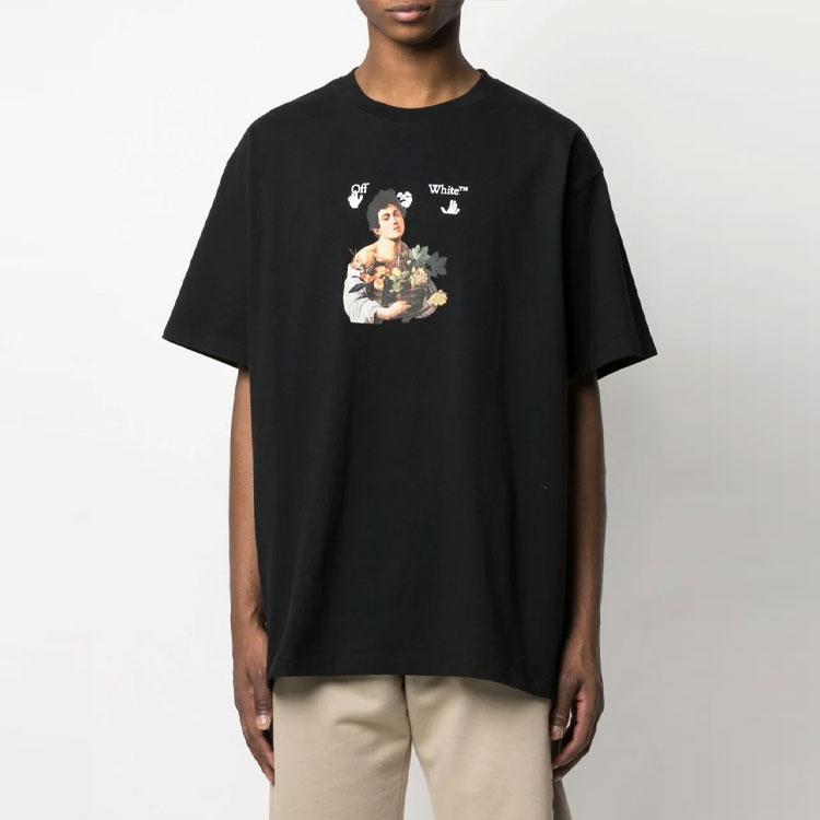 Off-White Caravaggio Boy Over Tee Black/White Men Tops OMAA038S21JER0061001