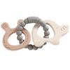 Silicone & Beech Wood Baby Teething Bracelet and Soothing Ring
