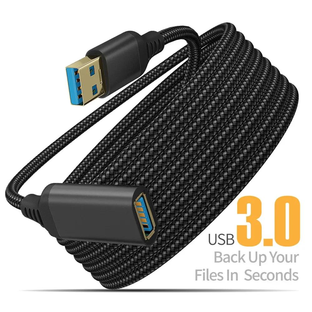 

Nylon Braided USB 3.0 Male to Female Extension Cable 5Gbps High Speed Data Sync Stable Transmission Cord 1-5M Length 0.5m