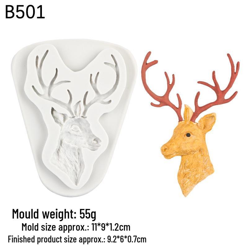 Reindeer DIY Christmas Fondant & Resin Mold for Cake, Chocolate, Plaster, Pine Cone, and Clay.