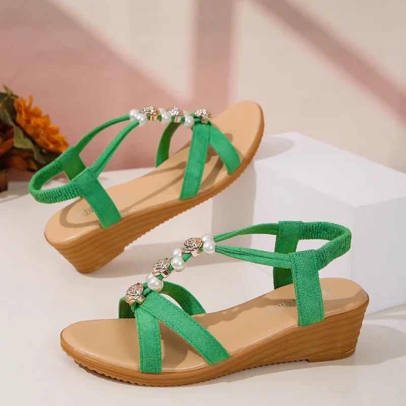 Fashion Chunky Platform Women Sandals New Peep Toe Solid Color Wedge Ankle Buckle Non Slip Gladiator Shoes Woman Sandalias Mujer