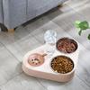 Pet Three Bowls Cat and Dog Rice Basin Anti-overturning Automatic Drinking Water Cat Drinking Bowl Pet Products