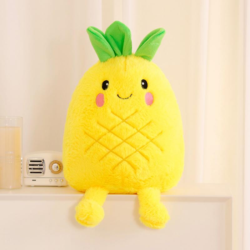 Cartoon Cute Rainbow Pineapple Plush Toy Kawaii Stuffed Fluffy Fruits Plushies Throw Pillow Doll Anime Soft Kids Toys for Girls