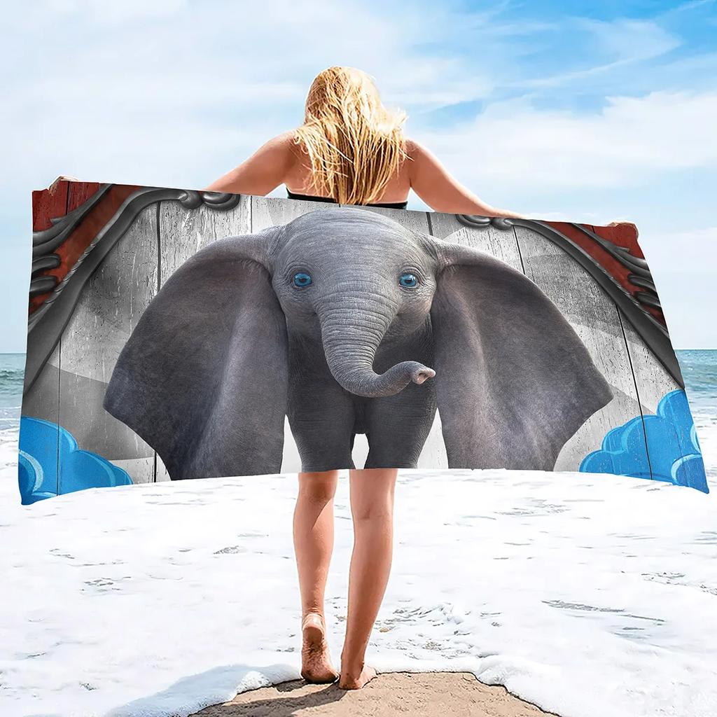 Microfiber Sand Free Beach Towel Quick Fast Dry Absorbent Oversized Lightweight Towels Blanket Swimming Bath Camping Elephant