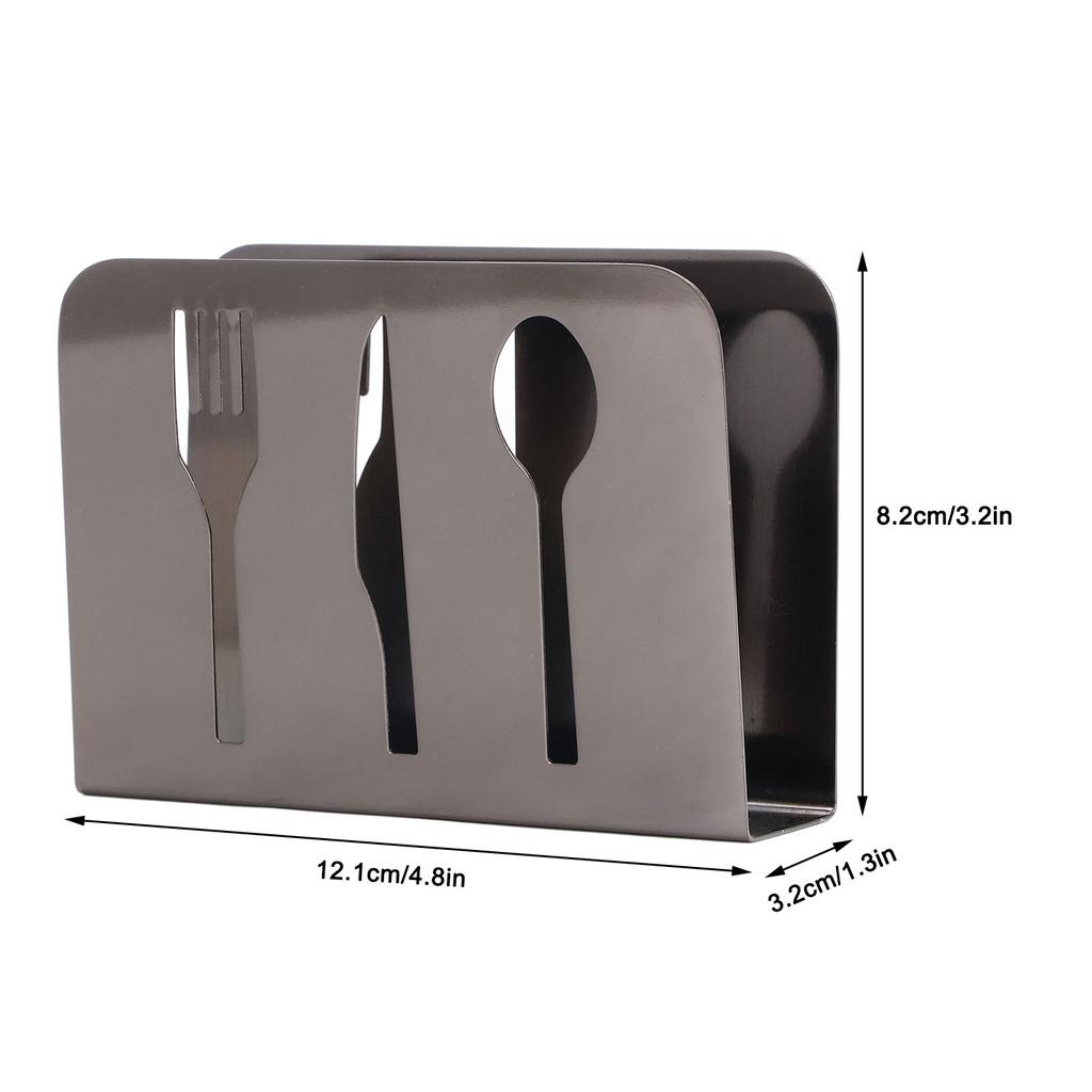 Napkin Holder Unique Knife Fork Cutout Pattern Anti Slip Upright Metal Napkin Holder for   Restaurants Hotels
