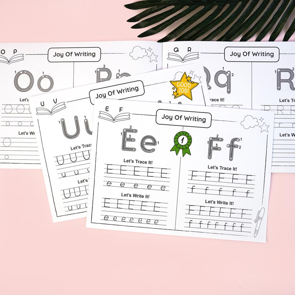 Children's Alphabet Exercise Book Coloring Book, 25 Drawing Stickers for 3-6 Years Old, DIY Coloring Book