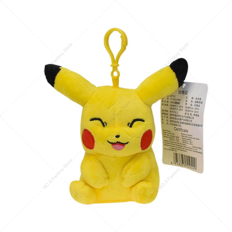 Original Pokemon Plush Keychain Cartoon Toys Pikachu Mew Jigglypuff Squirtle Eevee Snorlax Bulbasaur Doll Kids Kawaii Toy