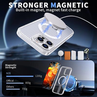 Para Magsafe Soporte Metálico Magnético de Color Sólido Carcasa de Teléfono con Disipación de Calor Para iPhone 16 Pro Max 14 12 13 15 Pro Max Cubierta Bumper