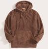 Men's Sweatshirt Thickened Corduroy Long Sleeve Solid Color Kangaroo Pocket Shoulder Hoodie