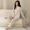 [Super Soft] Tencel Cotton Couple Pajamas Spring and Autumn Lyocell Long Sleeve One Men's and One Women's Autumn Loungewear Set