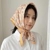 Flower Printed Silk Scarf Square Scarf Hair Band All-match Floral Kerchief  Spring Summer