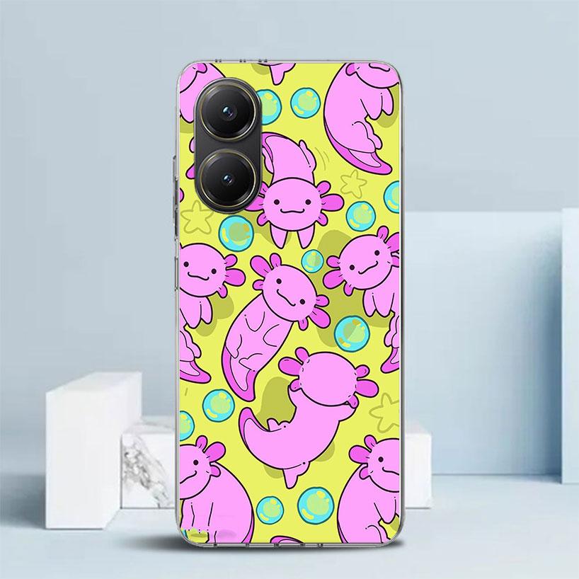 Cute Axolotl Kawaii Soft Cover for Xiaomi Poco F7 Ultra X7 X6 X5 Pro M7 Phone Case Redmi 15 15C 13 13C 12 12C 10 10C Print Shell