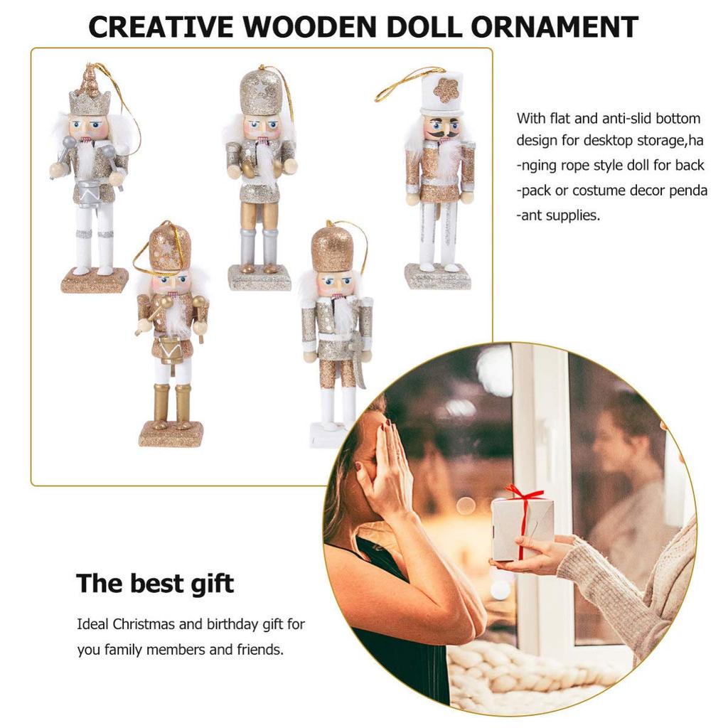 SOLUSTRE Nutcracker Christmas Small Home Christmas Tree Package Random Ornament, 13.5cm, Soldier, Decor, Object, Ornament, Color