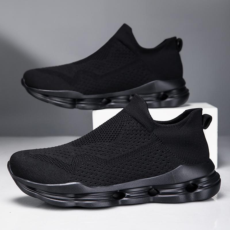 Women's Blue Black Khaki Sport Shoes Men Casual Lightweight Slip On Walking Socks Shoes Couple Jogging Sneakers