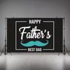 Blue Mustache Father's Day Decoration Lightweight Father's Day Banner Black Background Bold Font Holiday Decoration