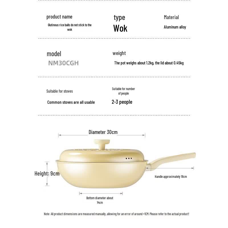 COOKER KING 30cm Non-stick Ceramic Wok