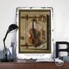 Geige und Musik Stillleben Blechschild Poster Personalisierte Wandkunst Retro Vintage Metallschilder für Man Cave Mancave Dekoration Raum