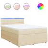 Maison Exclusive - Sommier à lattes de lit avec matelas Crème 140x190 cm Tissu