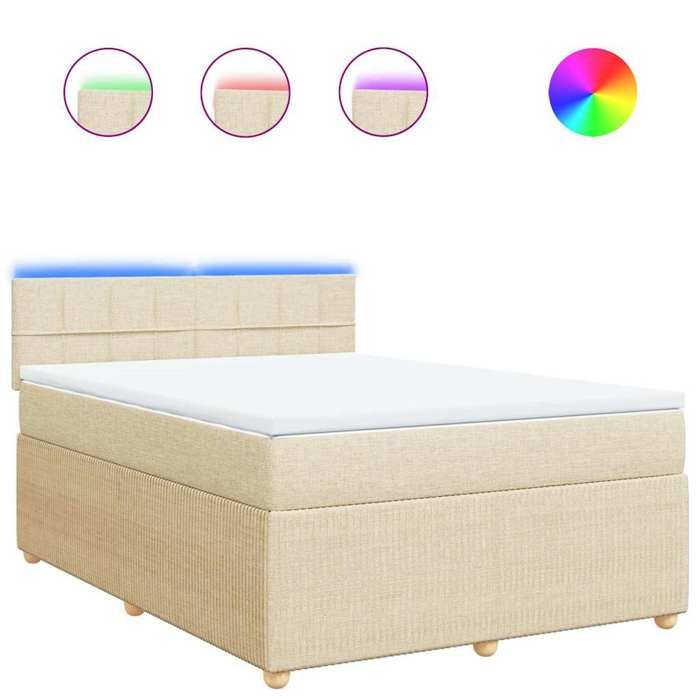 Maison Exclusive - Sommier à lattes de lit avec matelas Crème 140x190 cm Tissu