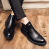 Fashion Retro Design Men Leather Boots Pointed Toe Style Brogue Chelsea Boots for Men High Quality Formal Business Luxury Mens Shoes