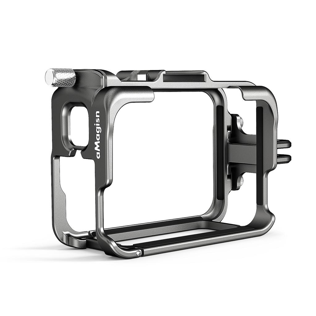 AMagisn AC01 Sportovní kamera Video Cage Klec kamery z hliníkové slitiny s dvěma držáky Cold Shoe &