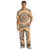 Men's Short Sleeve Pajama Set with Button Fly and Elastic Drawstring Waist for Comfortable