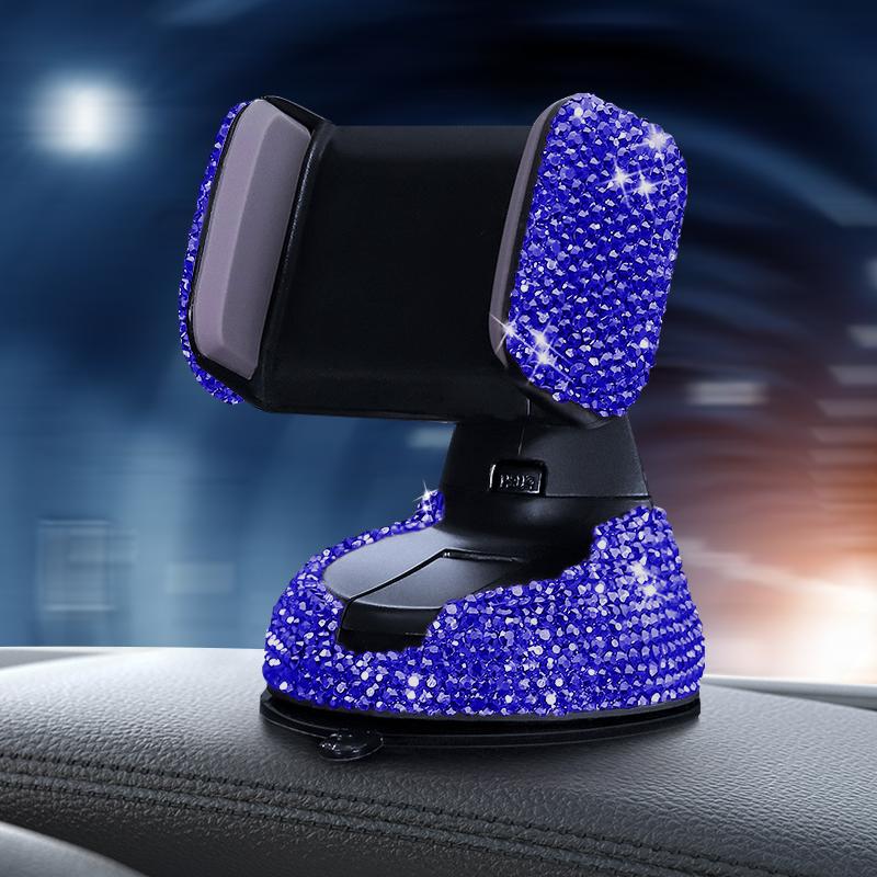 New Bling Universal Cell Phone Holder for Car Air Vent Mount Stand GPS Holder for IPhone Samsung Pink Car Accessories for Woman