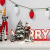 1pcs Christmas Reindeer Sleigh Santa Figurine 2D Acrylic Christmas Santa Claus On Sleigh Decoration Holiday Party Supplies